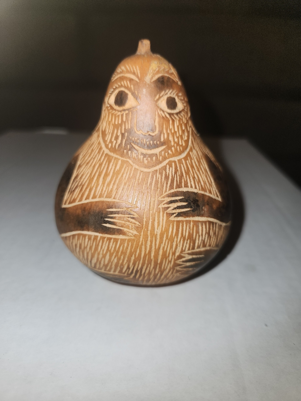 VTG Monkey Gourd Folk Art Hand Carved Etched Peruvian Decor Nature - Picture 2 of 12